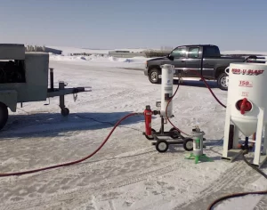 Sandblast diesel pot